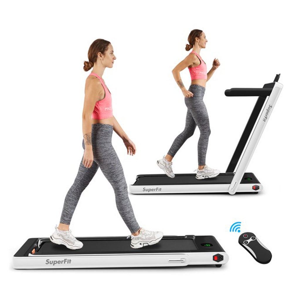 Black and silver foldable treadmill