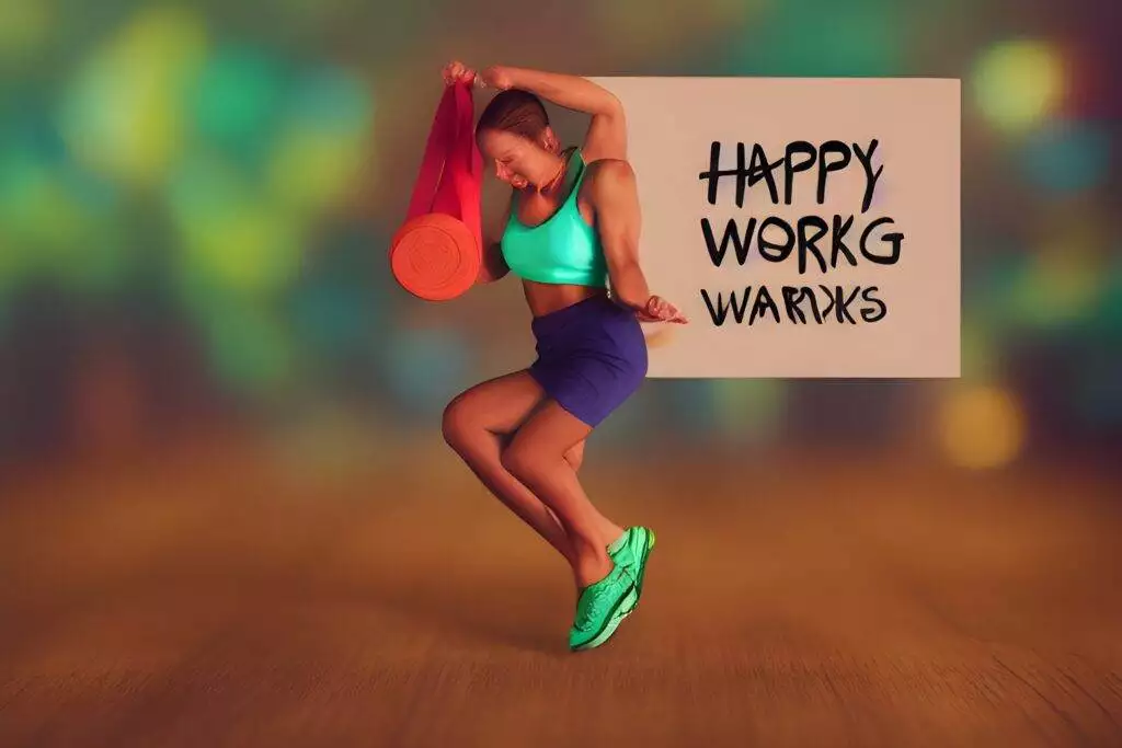 happy working out realistic photo of, award winning photograph, 50mm, colorful
